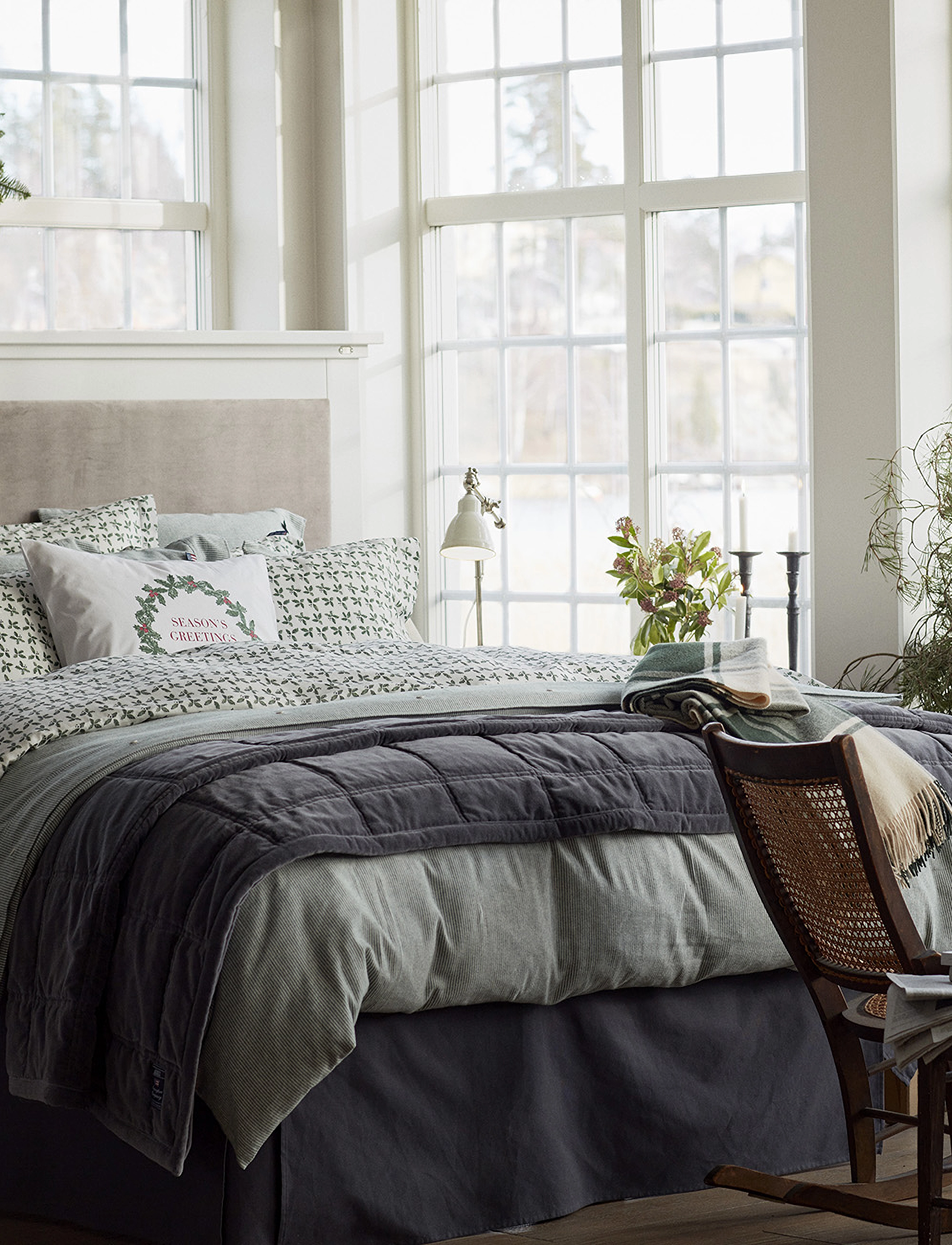 Lexington Home - Quilted Cotton Velvet Bedspread - gray - 4