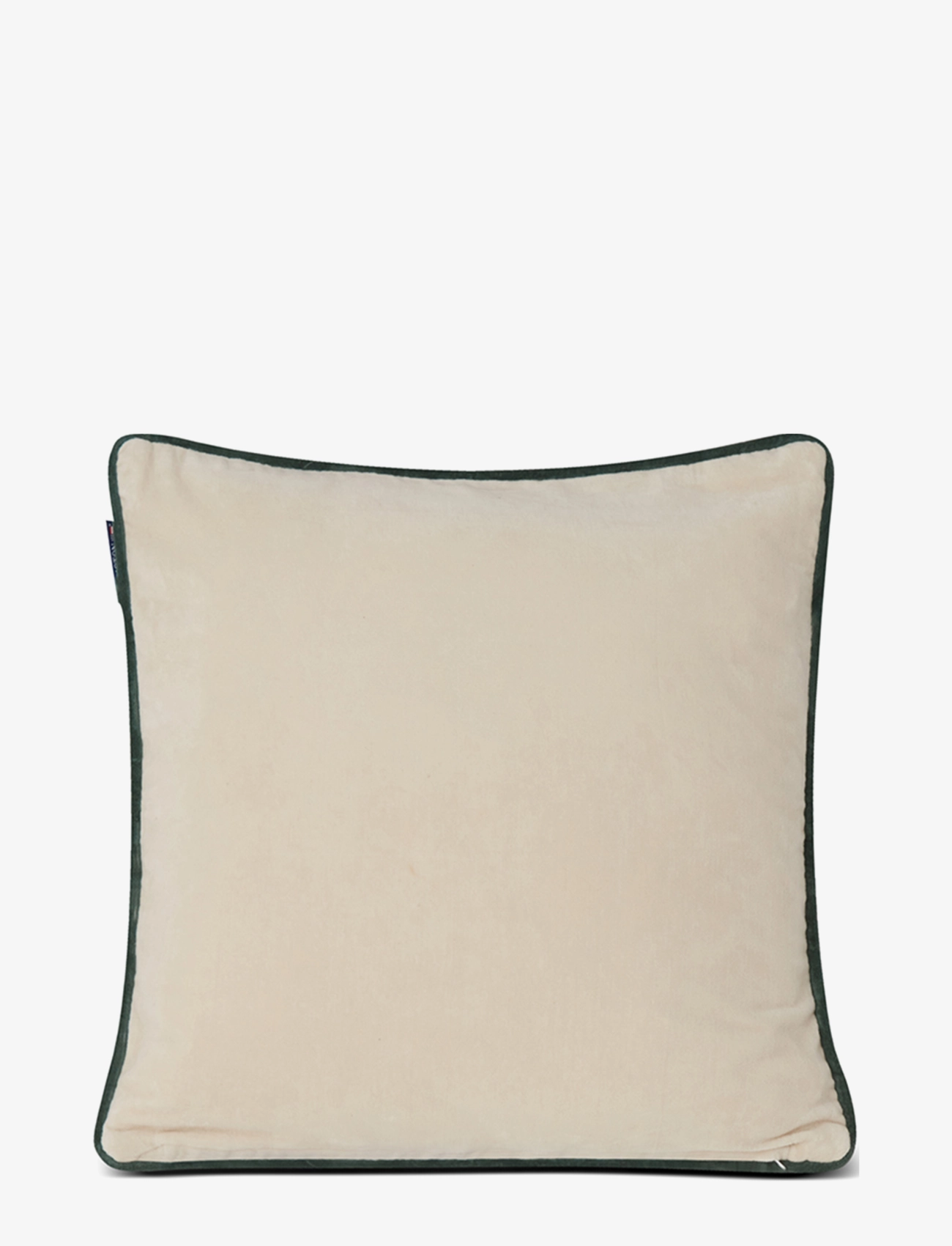 Lexington Home - Pine Tree Twill Patch Cotton Velvet Pillow Cover - pudebetræk - lt beige/green - 2