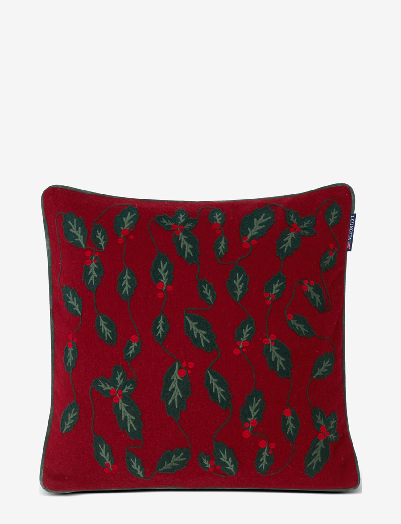 Lexington Home - Holly Embroidered Wool Mix Pillow Cover - pagalvėlių užvalkalai - red/green - 0