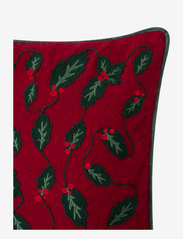 Lexington Home - Holly Embroidered Wool Mix Pillow Cover - cushion covers - red/green - 2