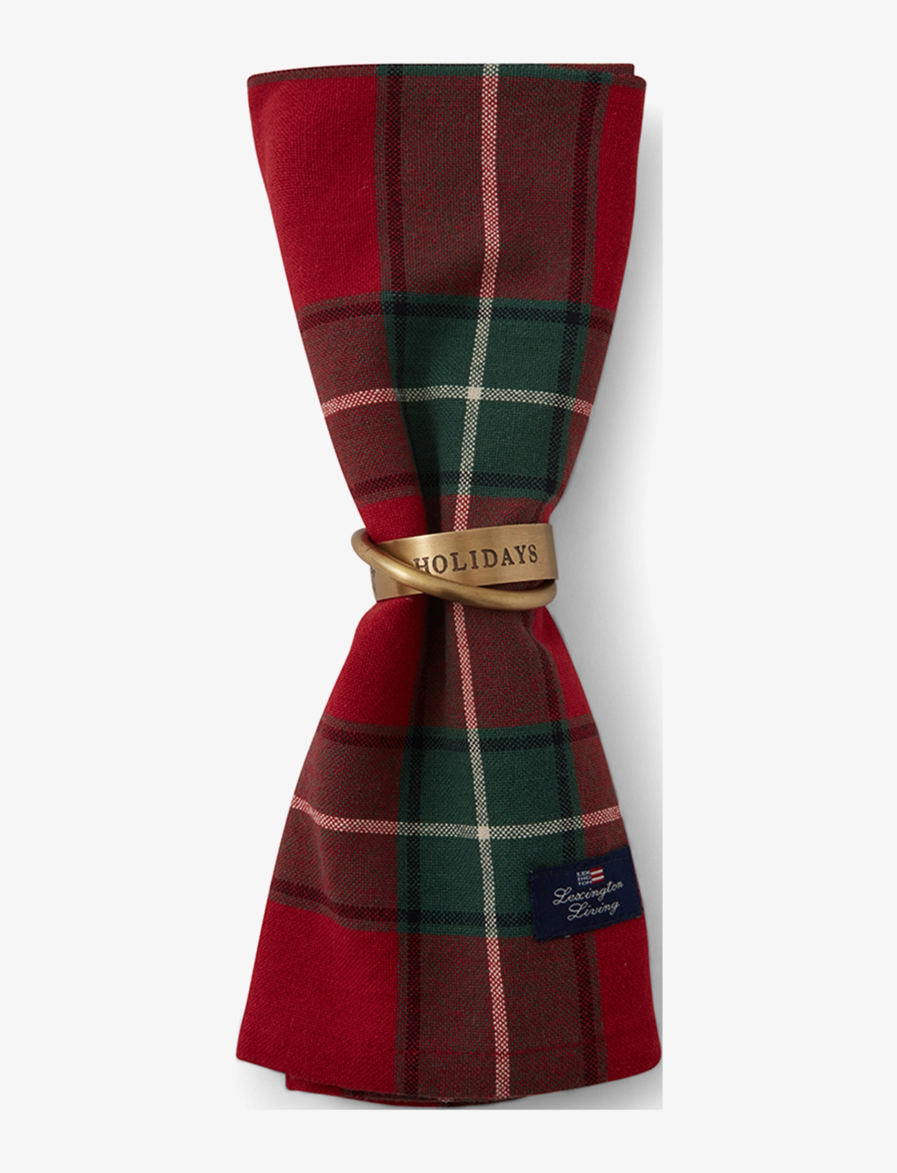 Lexington Home - Checked Cotton Oxford Napkin - red/green - 3