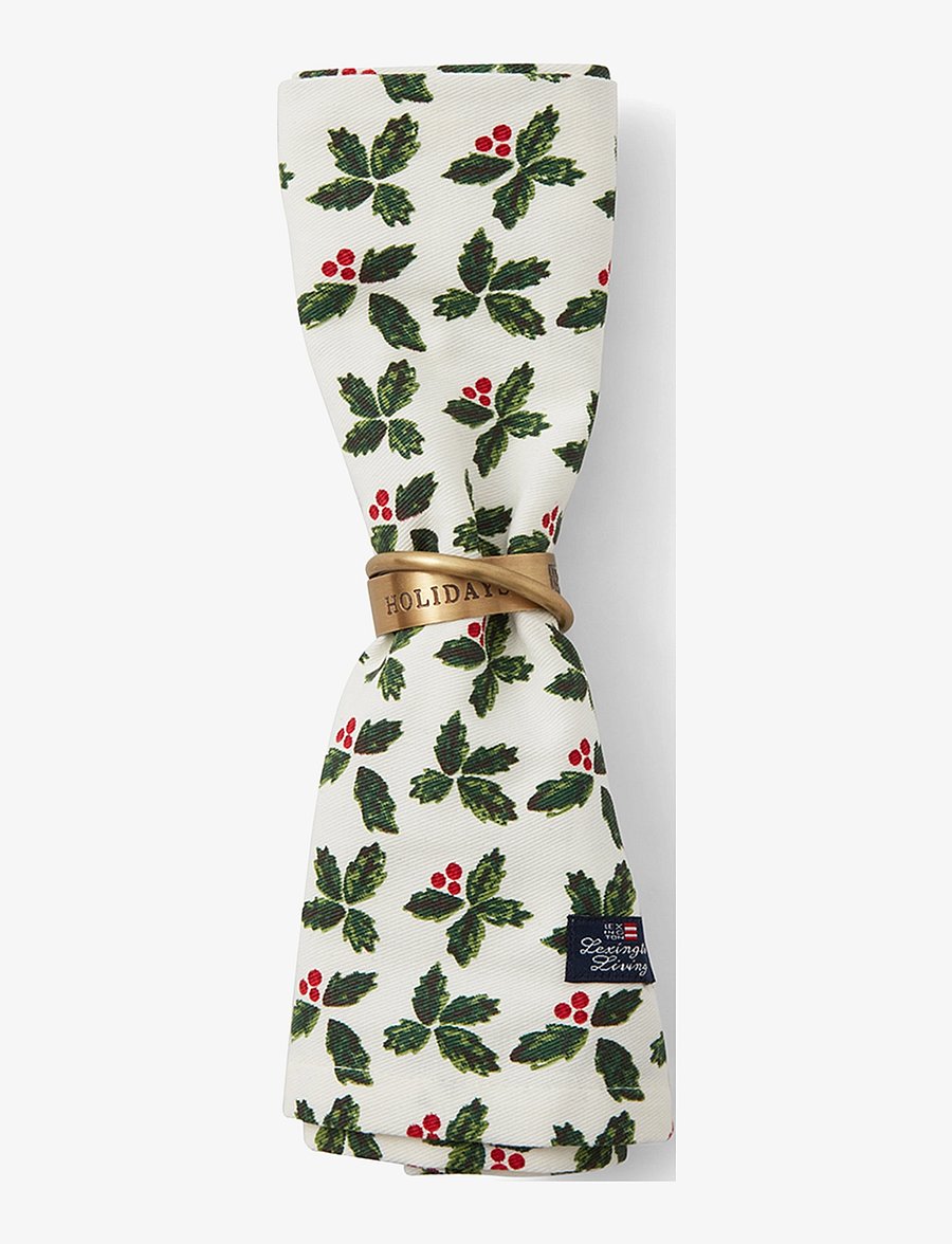 Lexington Home - Printed Organic Cotton Twill Napkin - white/green - 2