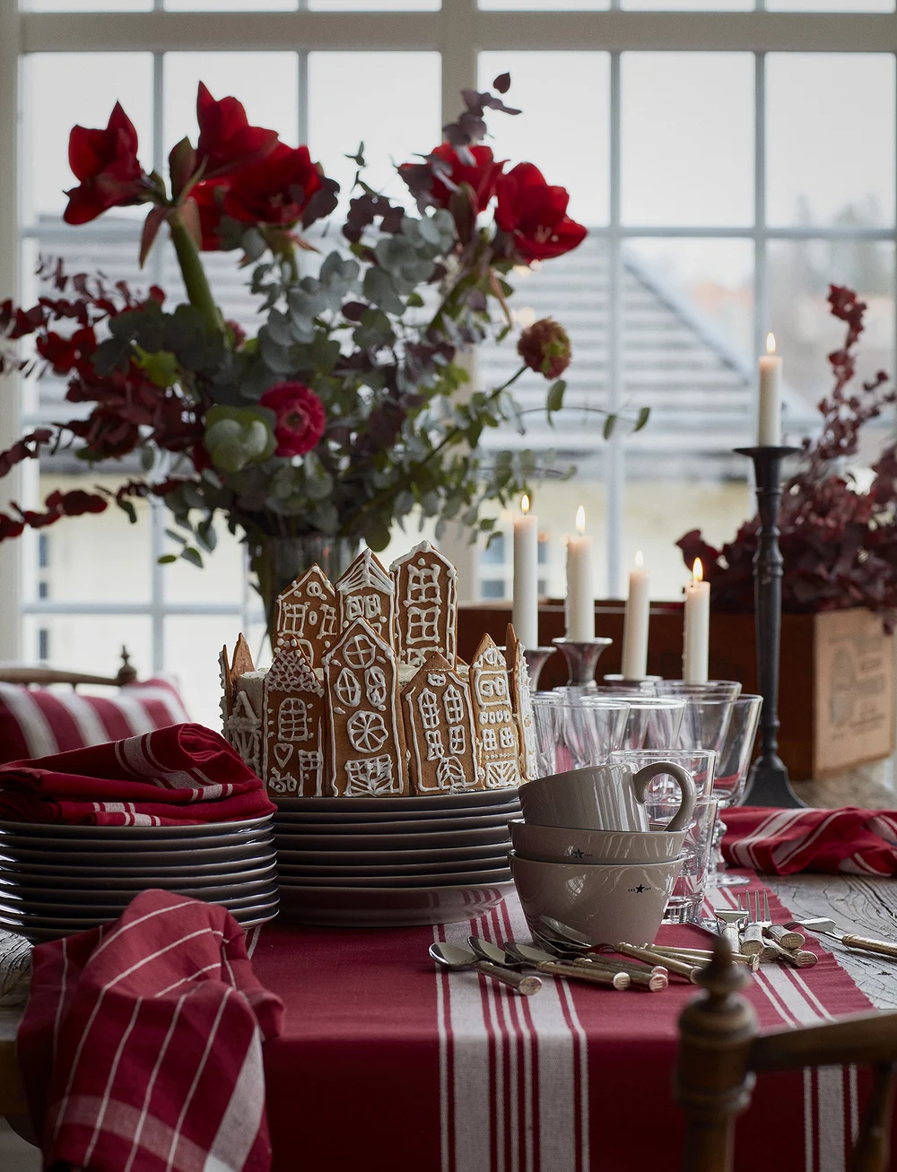 Lexington Home - Organic Cotton Rib Runner with Stripes - osta hinnan perusteella - red/white - 3