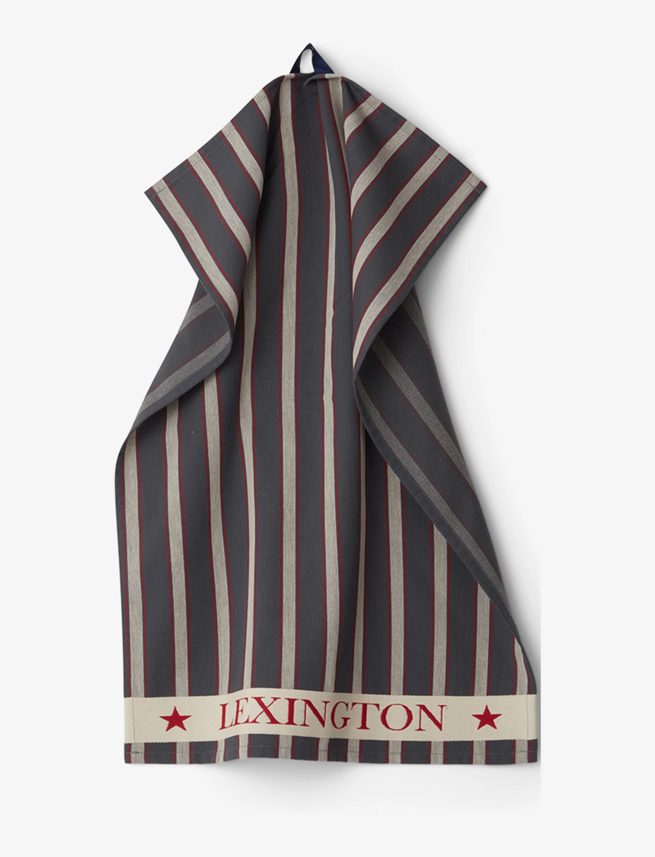 Lexington Home - Organic Cotton Oxford Kitchen Towel - dk gray/beige/red - 1