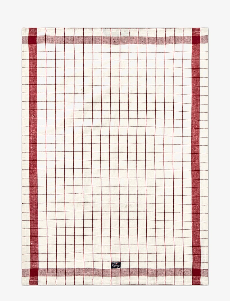Lexington Home - Linen/Cotton Checked Kitchen Towel - white/red - 0