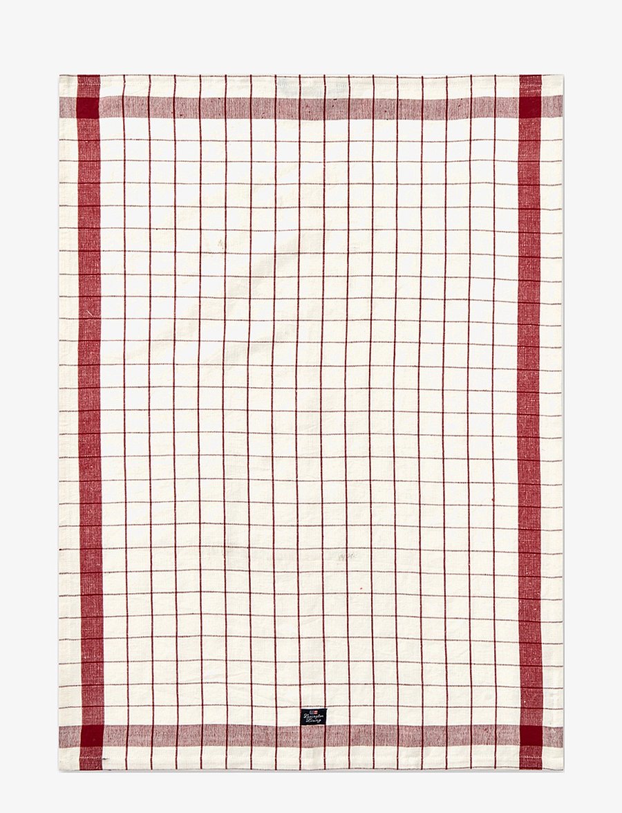 Lexington Home - Linen/Cotton Checked Kitchen Towel - white/red - 0