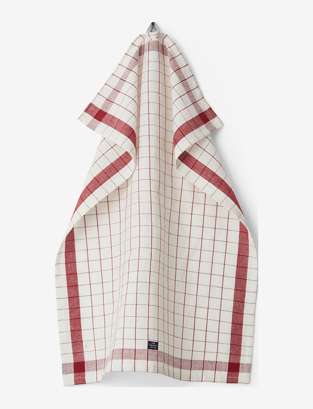 Lexington Home - Linen/Cotton Checked Kitchen Towel - white/red - 1