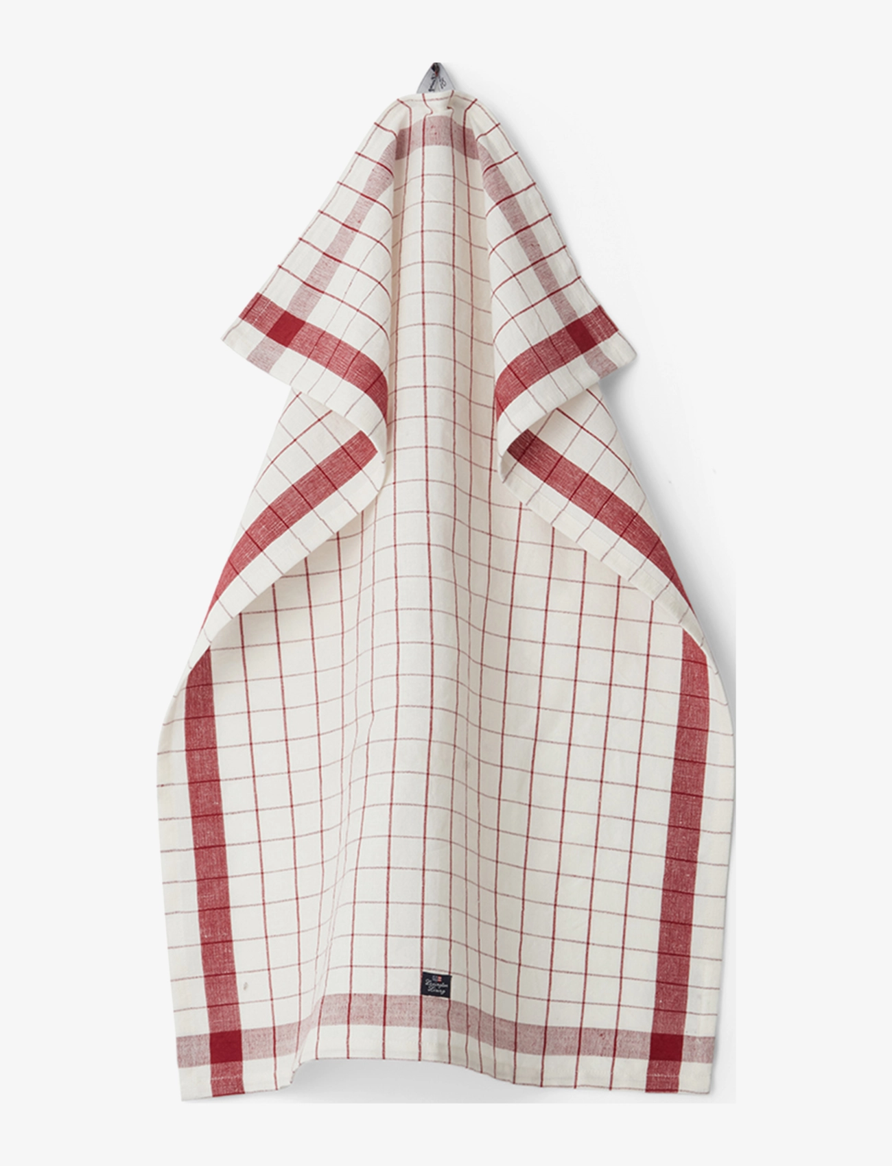 Lexington Home - Linen/Cotton Checked Kitchen Towel - white/red - 1