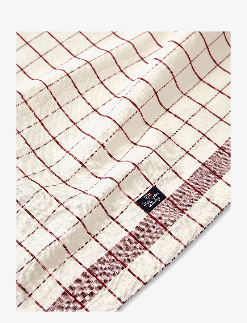Lexington Home - Linen/Cotton Checked Kitchen Towel - white/red - 2