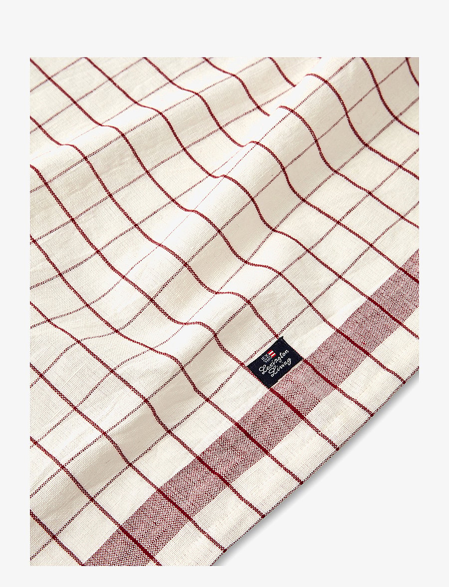 Lexington Home - Linen/Cotton Checked Kitchen Towel - white/red - 2