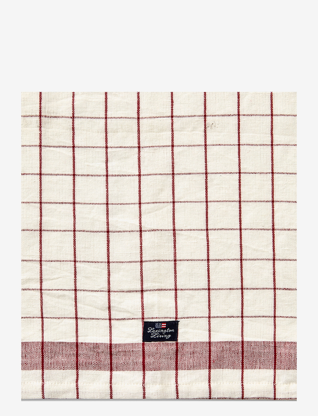 Lexington Home - Linen/Cotton Checked Kitchen Towel - white/red - 3