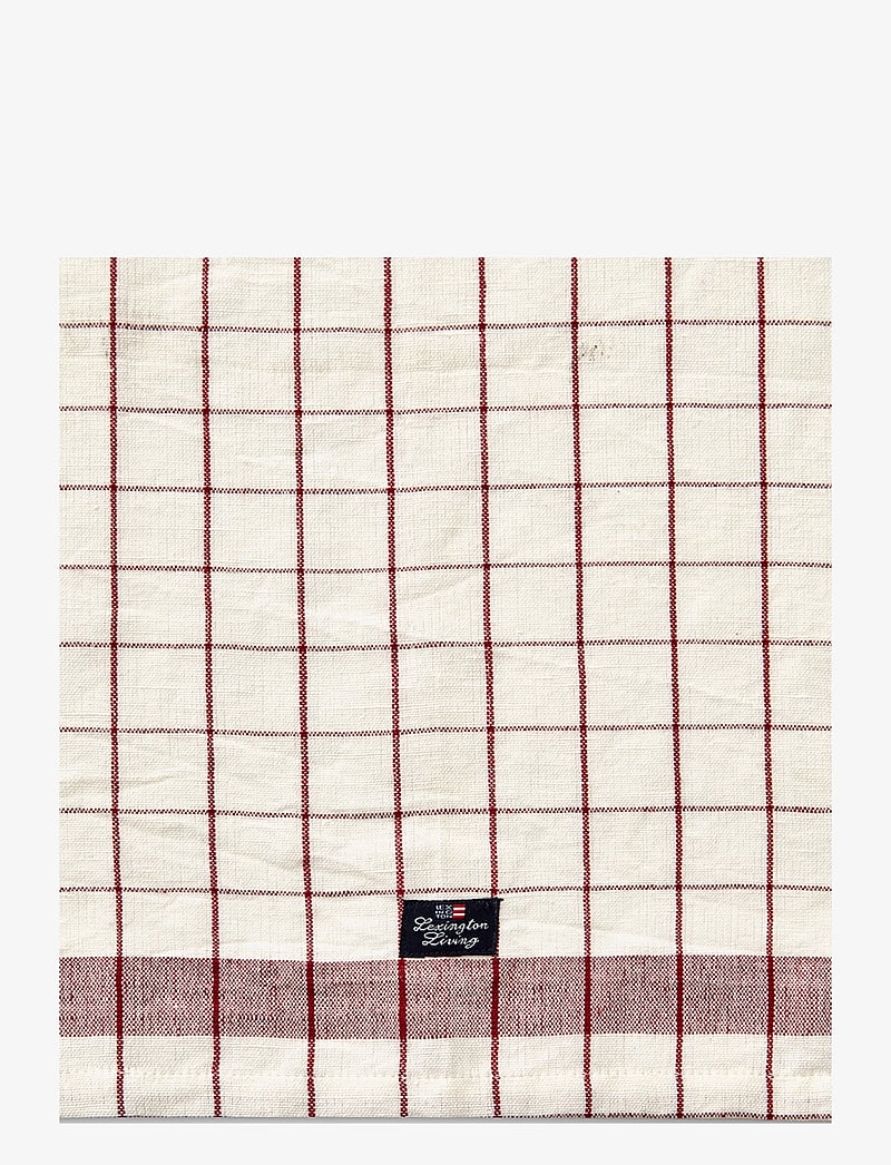 Lexington Home - Linen/Cotton Checked Kitchen Towel - white/red - 3