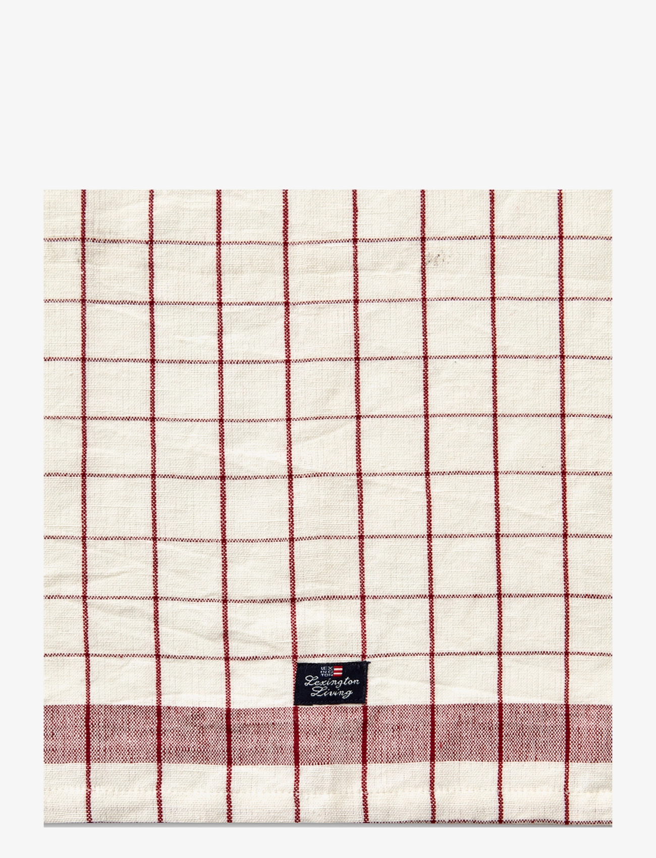 Lexington Home - Linen/Cotton Checked Kitchen Towel - white/red - 3