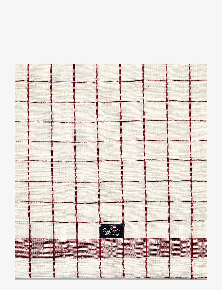 Lexington Home - Linen/Cotton Checked Kitchen Towel - white/red - 3