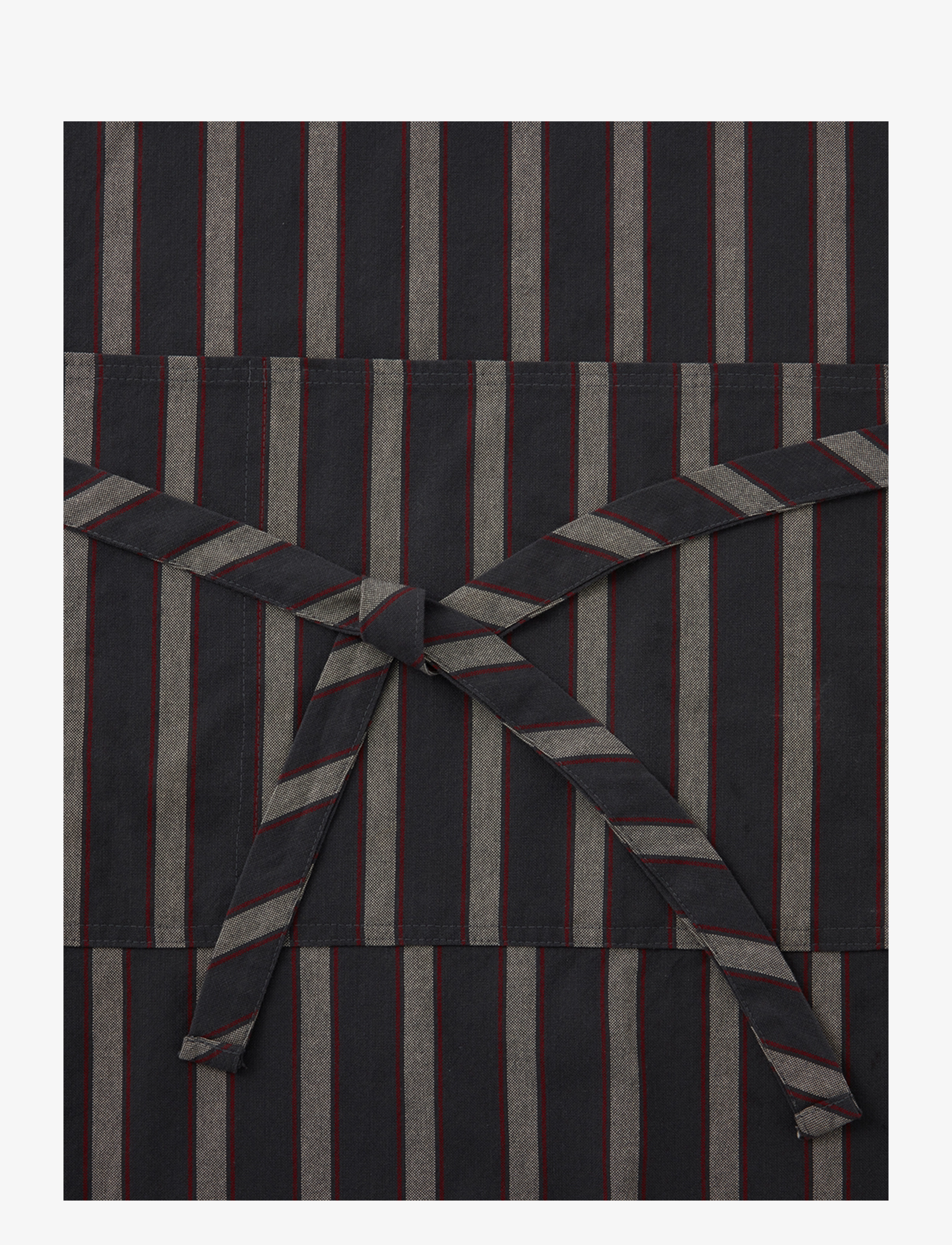 Lexington Home - Striped Cotton Oxford Apron - dk gray/beige/red - 1