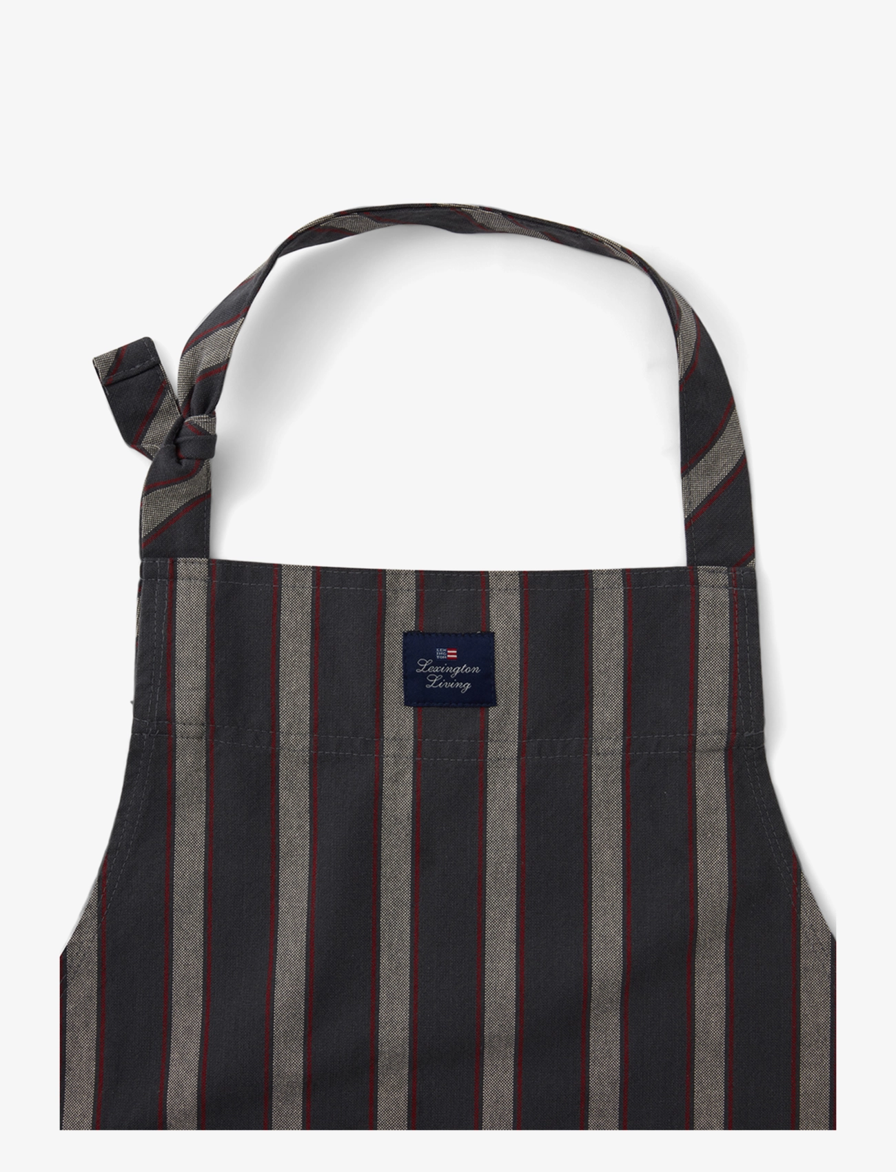 Lexington Home - Striped Cotton Oxford Apron - dk gray/beige/red - 2