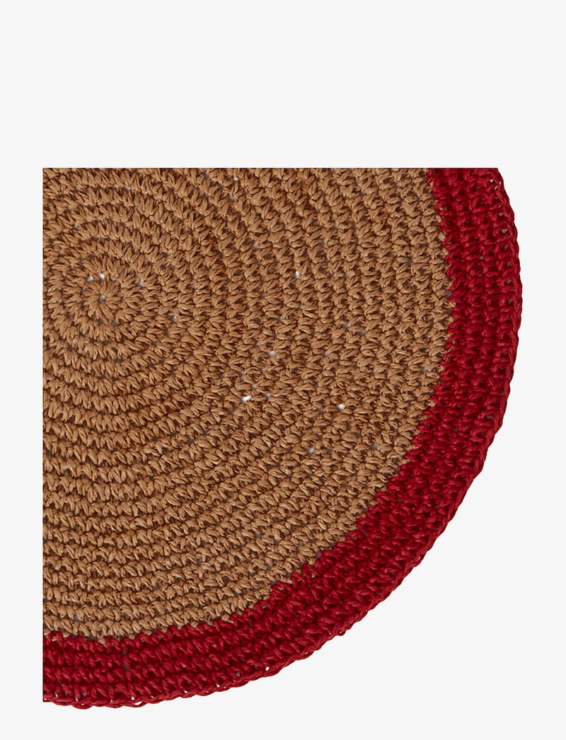 Lexington Home - Round Recycled Paper Straw Placemat (Diam 38cm) - nach preis einkaufen - beige/red - 2