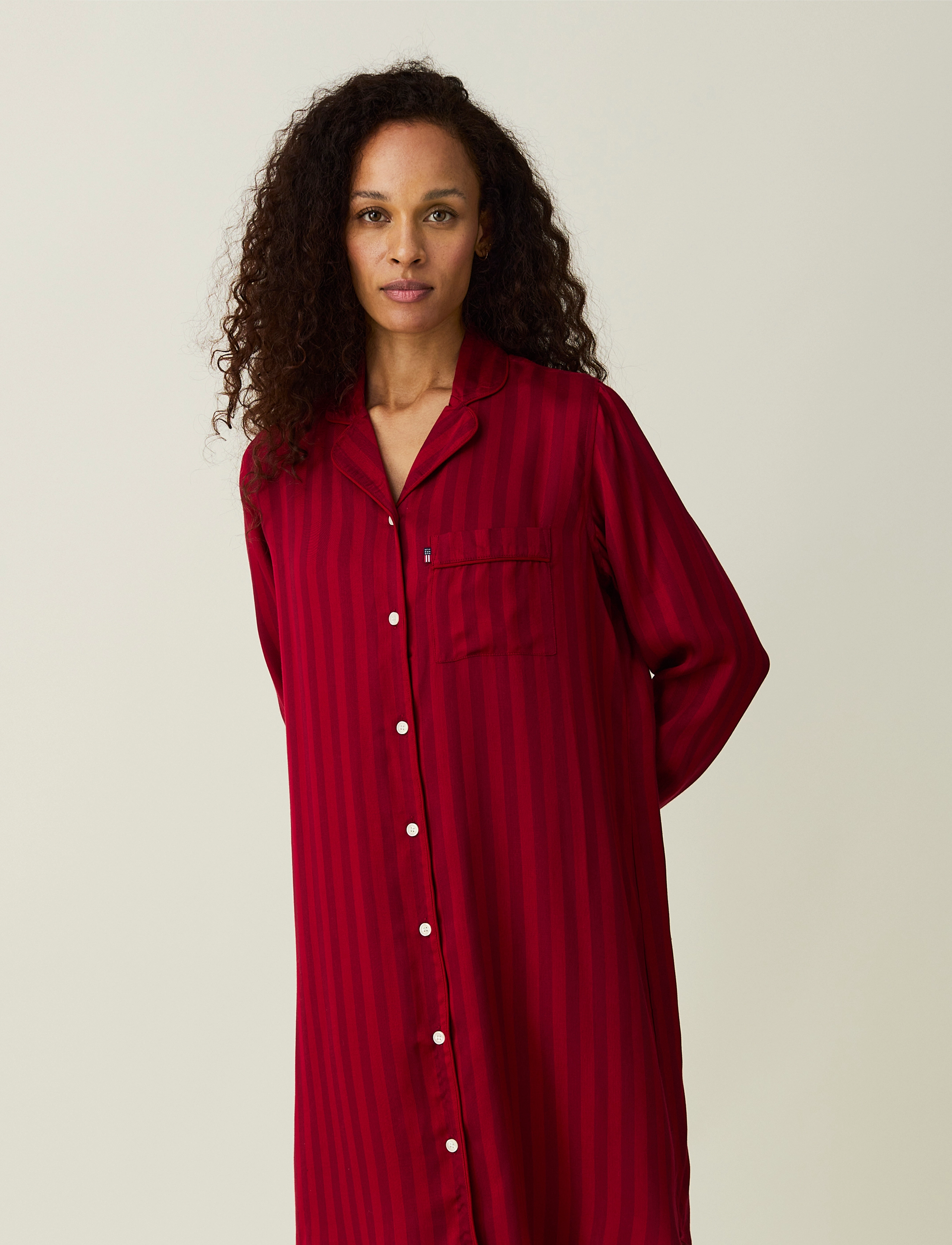 Lexington Home - Avery Modal Viscose Nightshirt - fødselsdagsgaver - red/red - 4