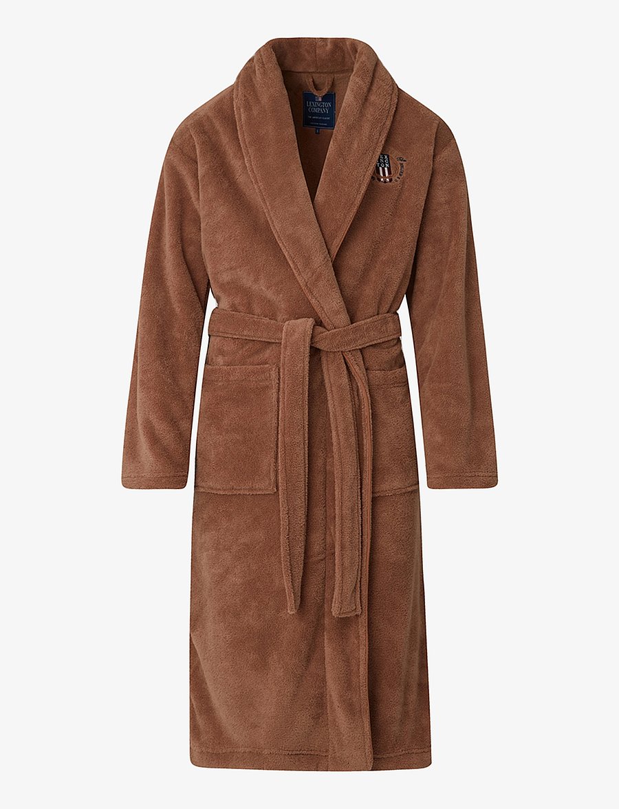 Lexington Home - Lesley Fleece Robe - mid brown - 0