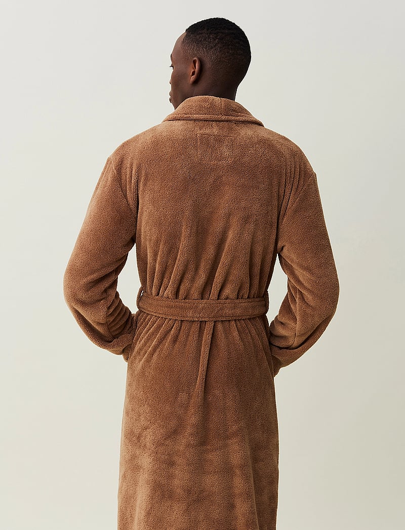 Lexington Home - Lesley Fleece Robe - mid brown - 4