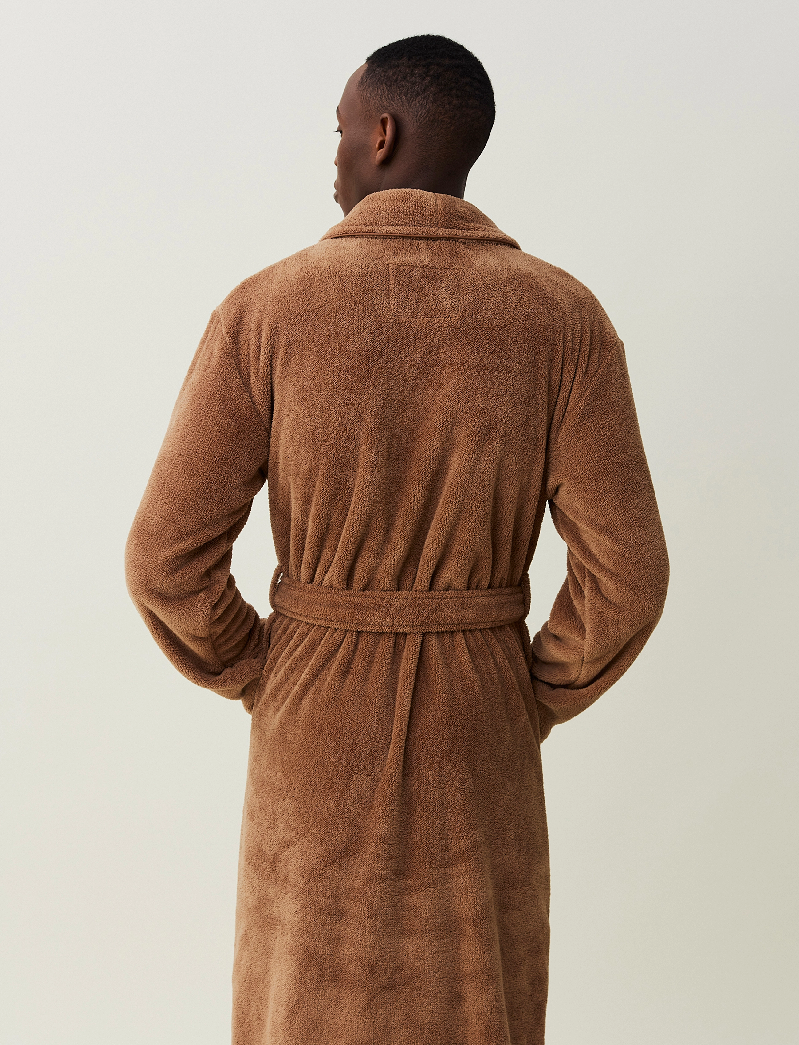 Lexington Home - Lesley Fleece Robe - mid brown - 4