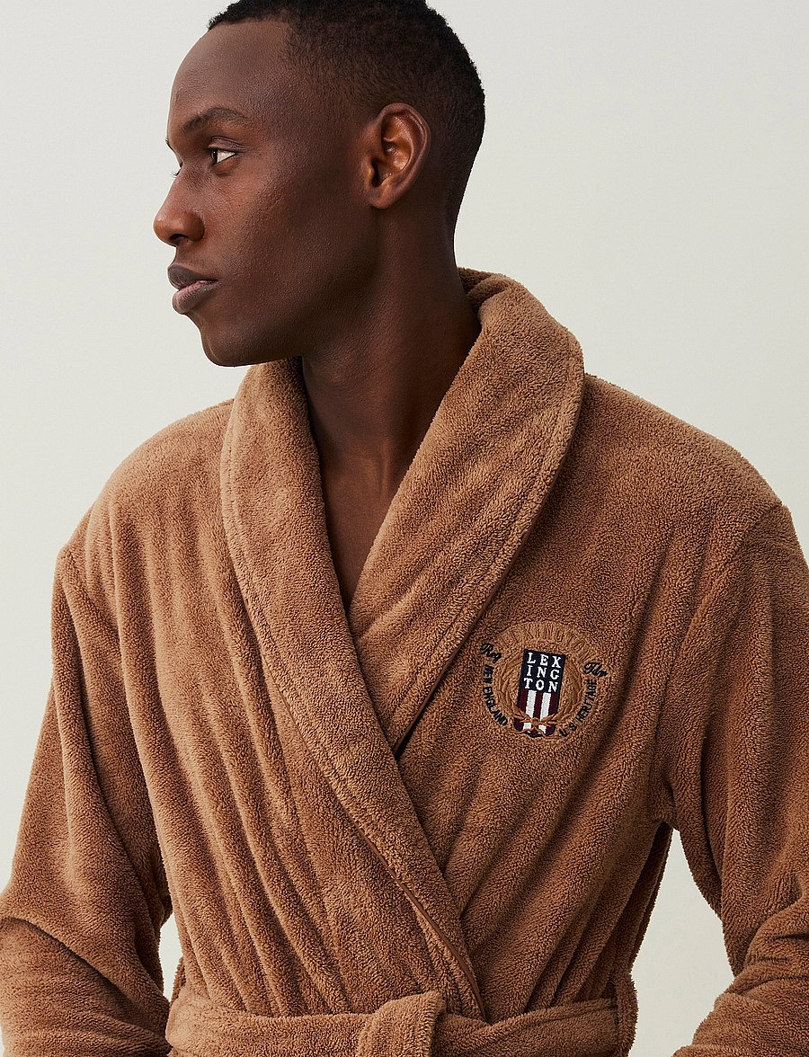 Lexington Home - Lesley Fleece Robe - mid brown - 5