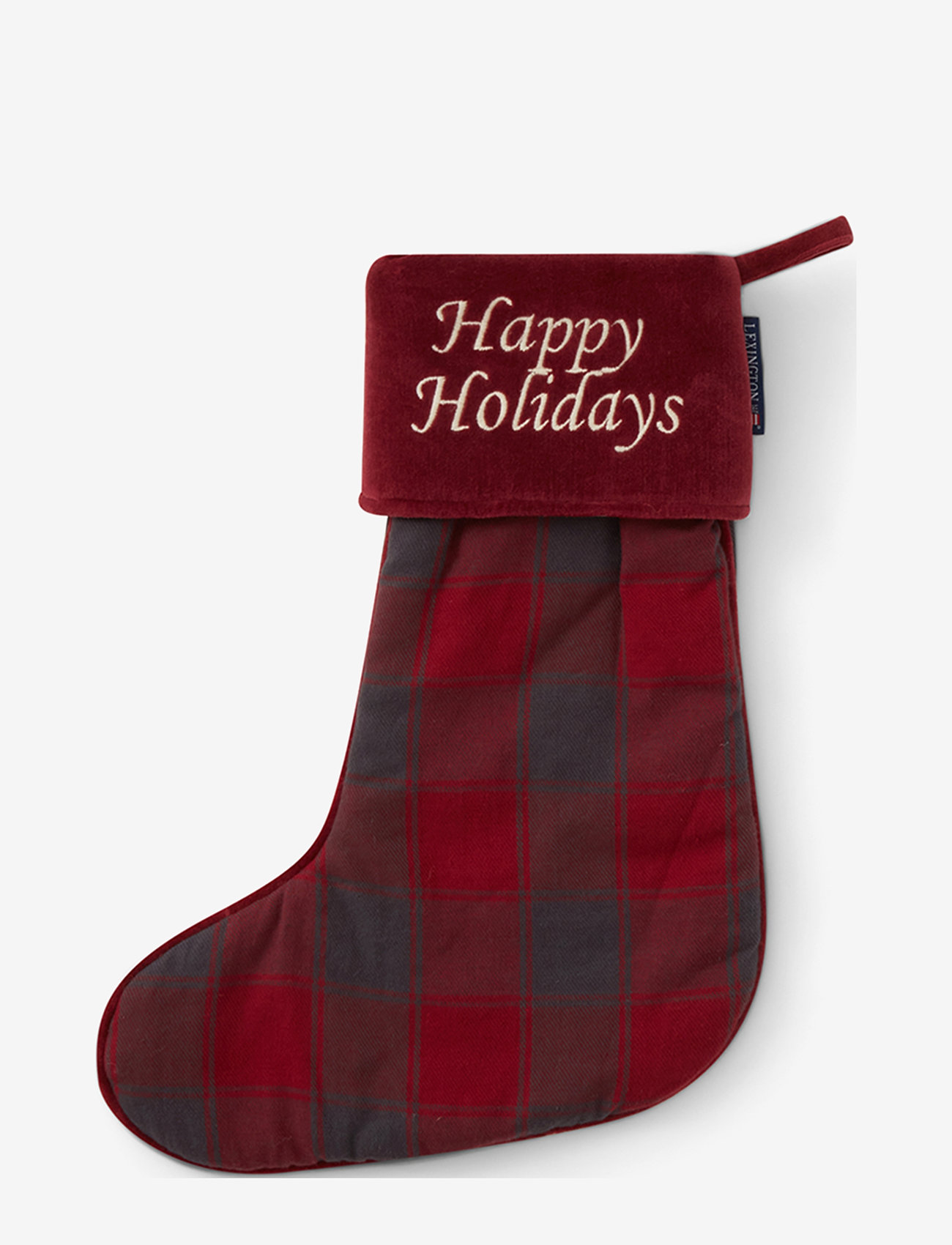 Lexington Home - Happy Holidays Cotton Flannel Stocking - red/dk gray - 0