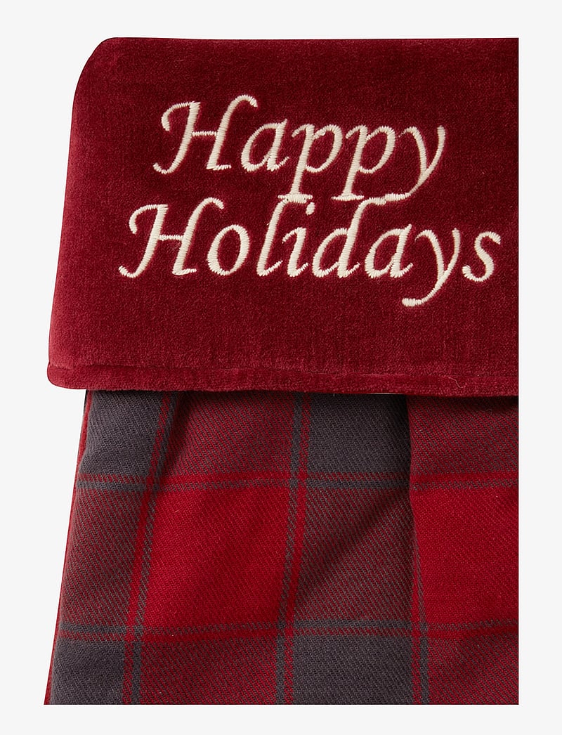 Lexington Home - Happy Holidays Cotton Flannel Stocking - jõulutarvikud - red/dk gray - 1