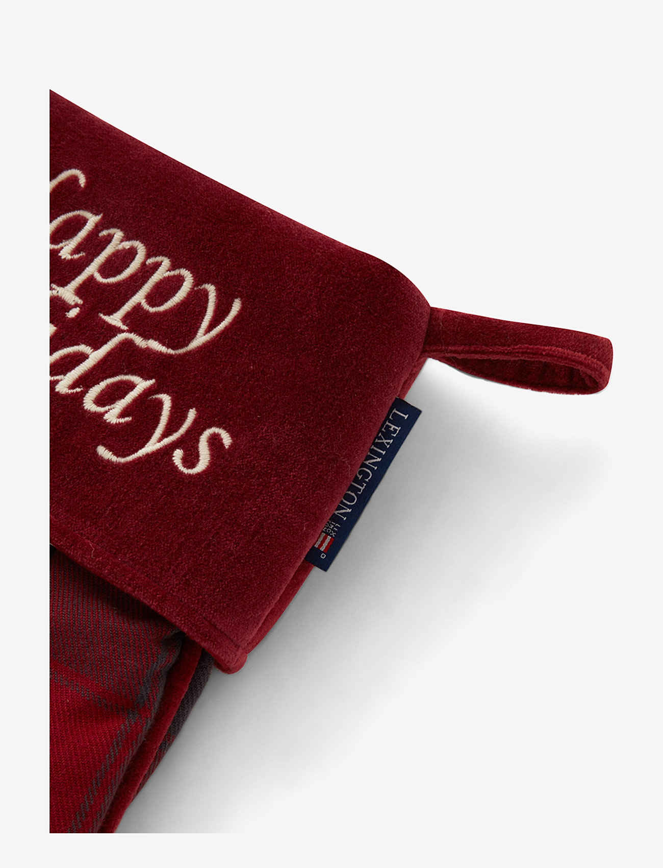 Lexington Home - Happy Holidays Cotton Flannel Stocking - red/dk gray - 2