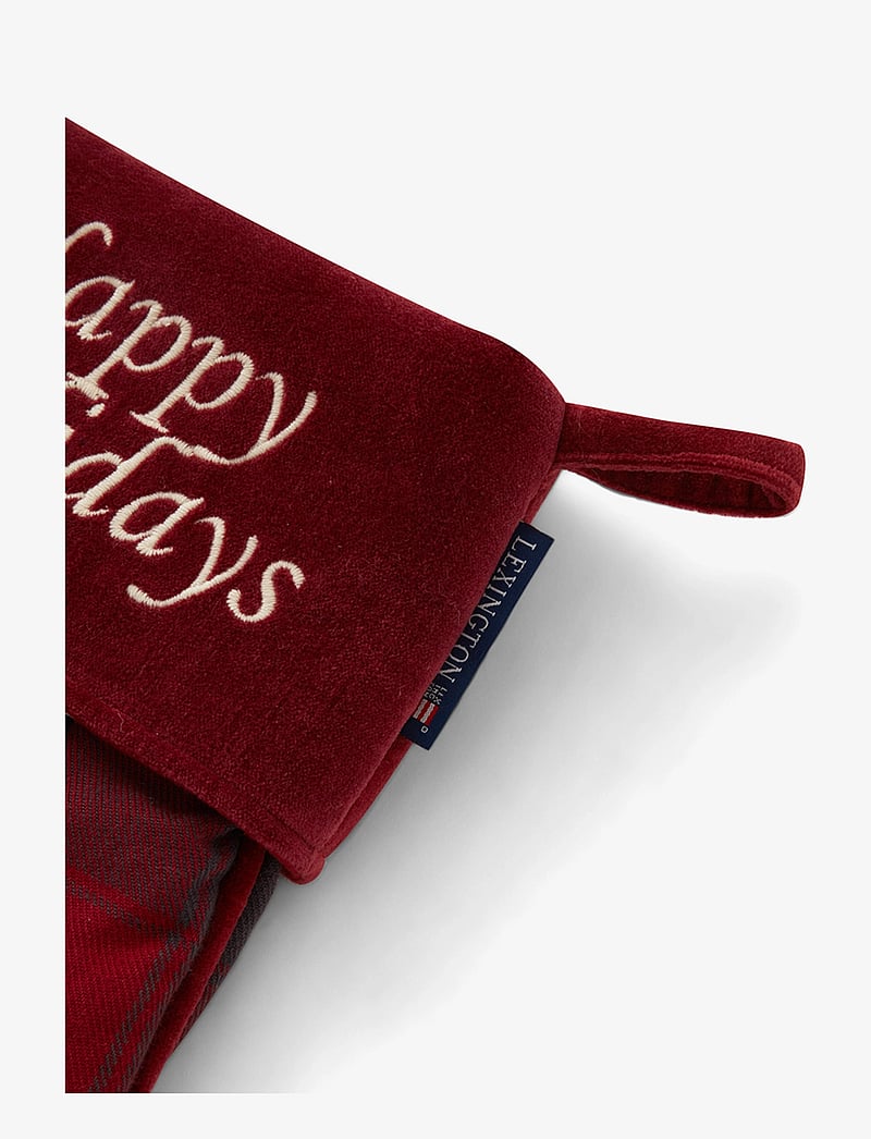 Lexington Home - Happy Holidays Cotton Flannel Stocking - jõulutarvikud - red/dk gray - 2