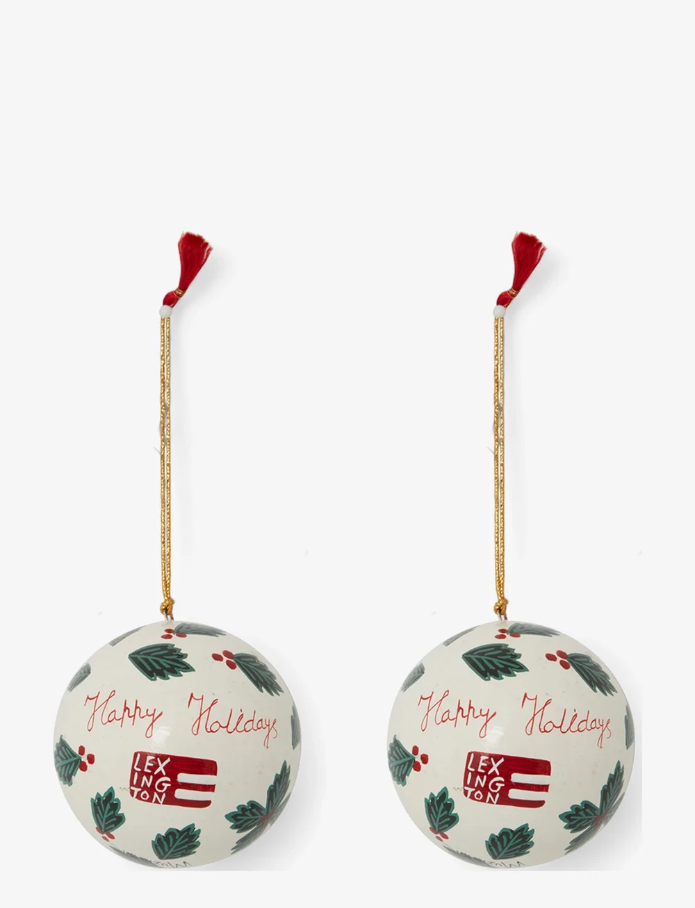 Lexington Home - Papier Maché Christmas Tree Ornament (set of 2) - osta hinna alusel - white/green - 0