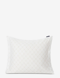 White/Beige Signature Star Sateen Pillowcase, Lexington Home