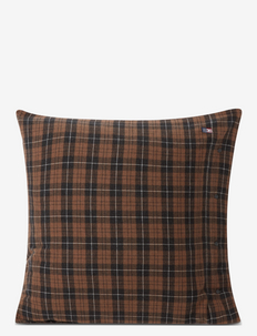 Brown/Dk Gray Checked Cotton Flannel Pillowcase, Lexington Home