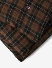 Lexington Home - Brown/Dk Gray Checked Cotton Flannel Duvet Cover - pussilakanat - brown/dk gray/white - 1