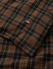 Lexington Home - Brown/Dk Gray Checked Cotton Flannel Duvet Cover - påslakan - brown/dk gray/white - 2
