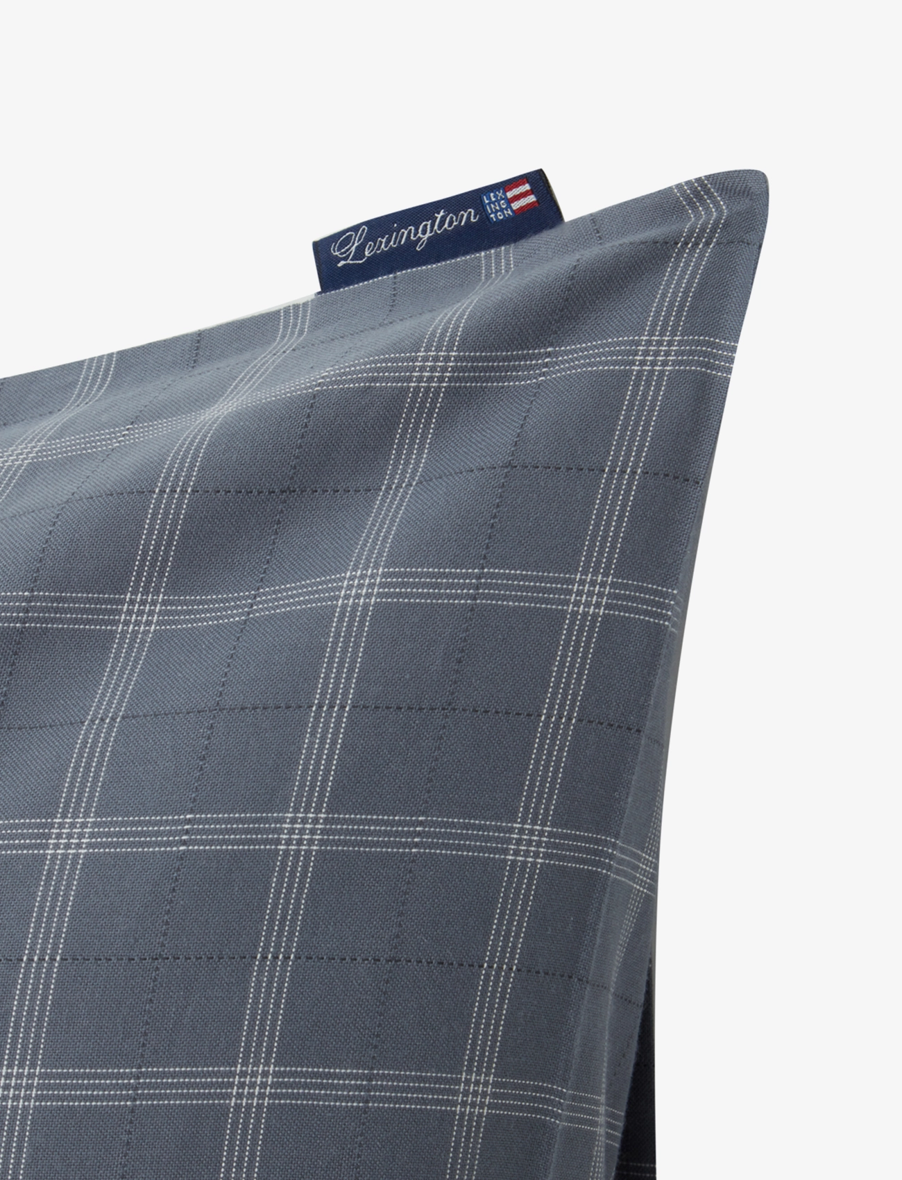 Lexington Home - Checked Lyocell/Cotton Pin Point Oxford Pillowcase - laveste priser - dove/dk gray/white - 1