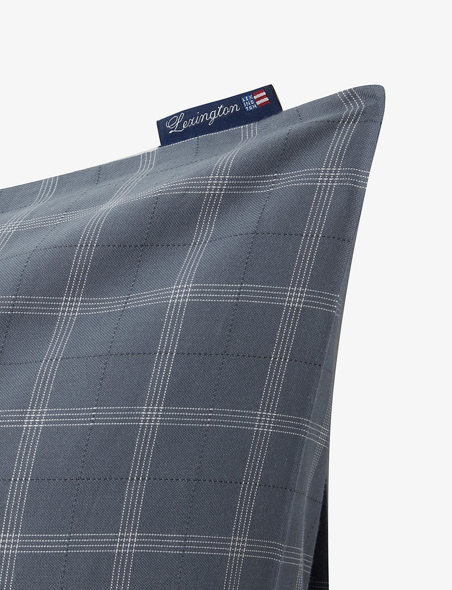 Lexington Home - Checked Lyocell/Cotton Pin Point Oxford Pillowcase - madalaimad hinnad - dove/dk gray/white - 1