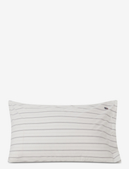 Lexington Home - Striped Cotton Poplin Pillowcase - laveste priser - white/lt gray/dk gray - 3