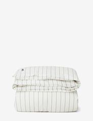 Lexington Home - Striped Cotton Poplin Duvet Cover - påslakan - white/lt gray/dk gray - 0