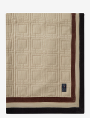 Graphic Quilted Organic Cotton Bedspread - LT BEIGE/BROWN/DK GRAY
