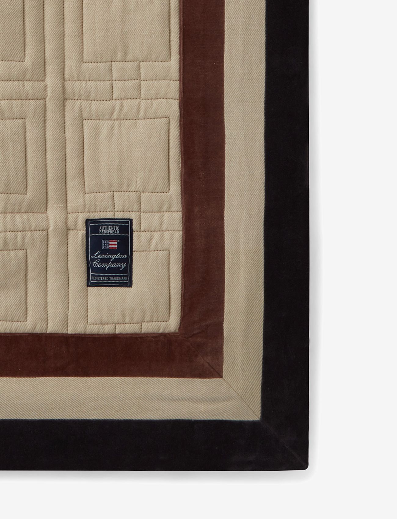 Lexington Home - Graphic Quilted Organic Cotton Bedspread - vuodevaatteet - lt beige/brown/dk gray - 1