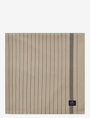 Striped Organic Cotton Tablecloth - BEIGE/DK GRAY