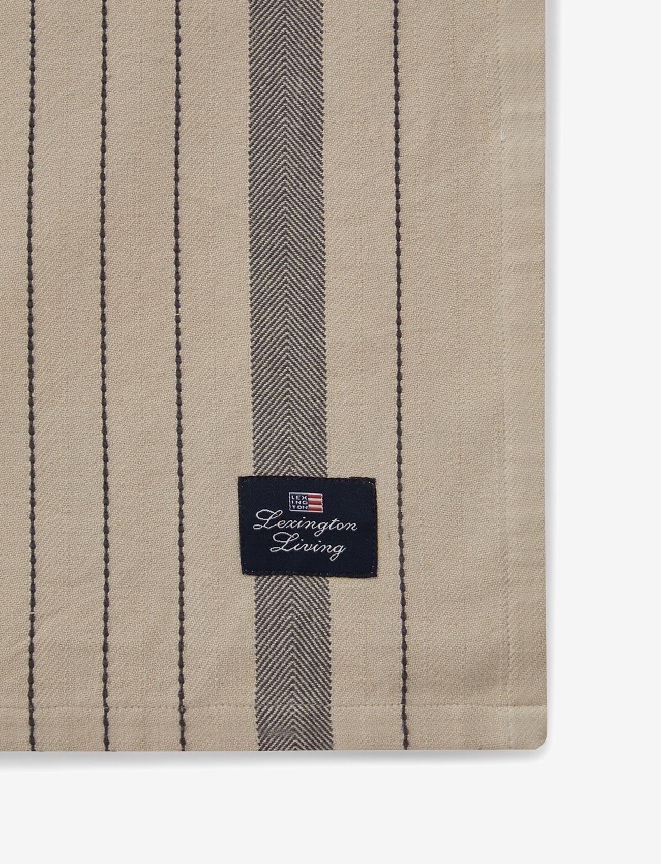 Lexington Home - Striped Organic Cotton Tablecloth - galdauti - beige/dk gray - 1