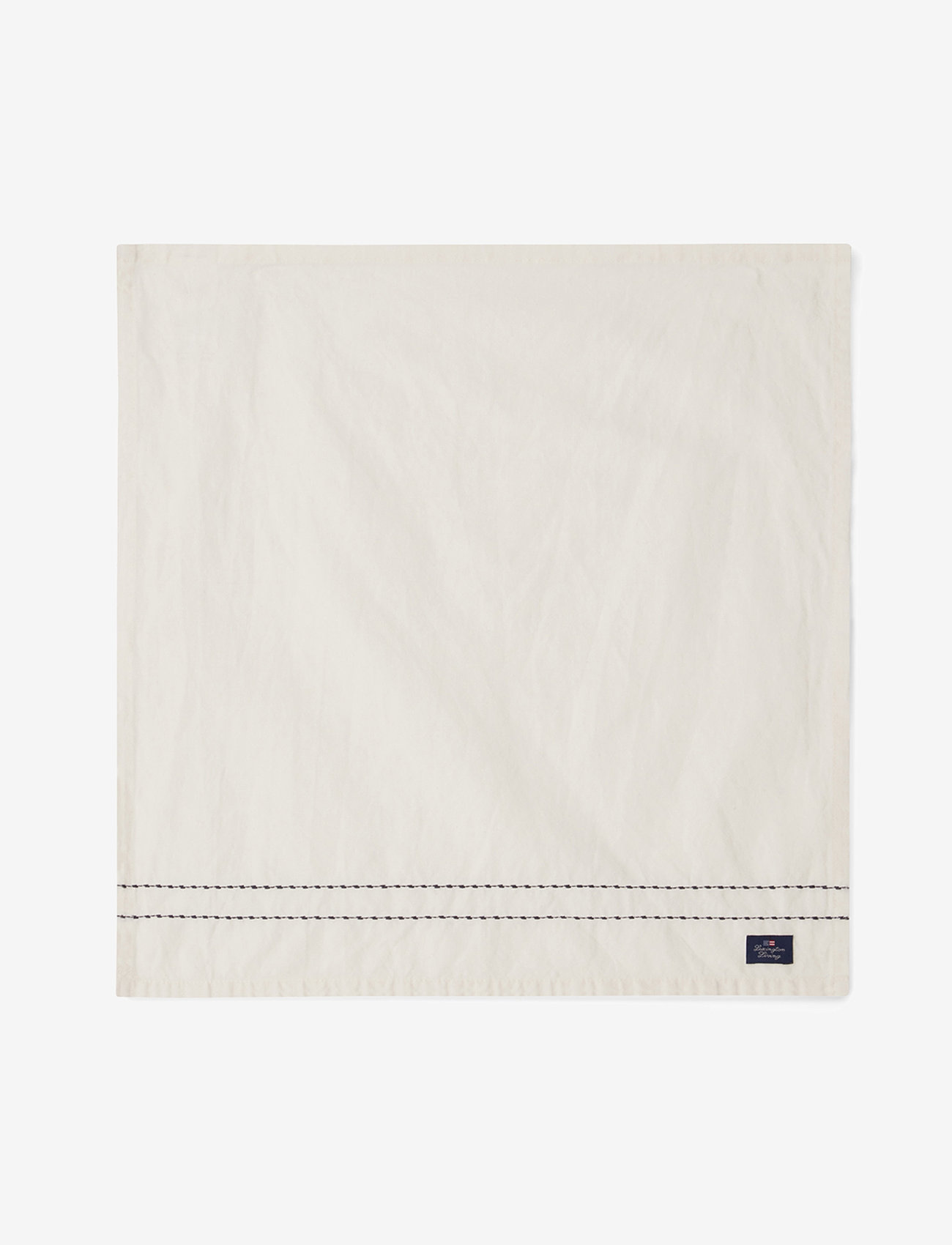 Lexington Home - Cotton/Linen Napkin with Embroidered Stitches - lininės ir medvilninės servetėlės - off white - 0
