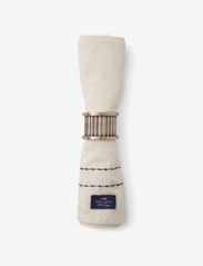 Lexington Home - Cotton/Linen Napkin with Embroidered Stitches - lininės ir medvilninės servetėlės - off white - 2