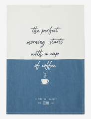 The Perfect Morning Org Cotton Kitchen Towel - WHITE/BLUE