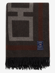 Lexington Home - Graphic Recycled Wool Throw - pudebetræk - dk gray/white/brown - 2
