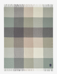 Checked Recycled Wool Throw - BEIGE/GREEN/WHITE/DK GRAY
