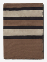 Lexington Home - Striped Knitted Cotton Throw - plaider - brown/lt beige/dk gray - 1