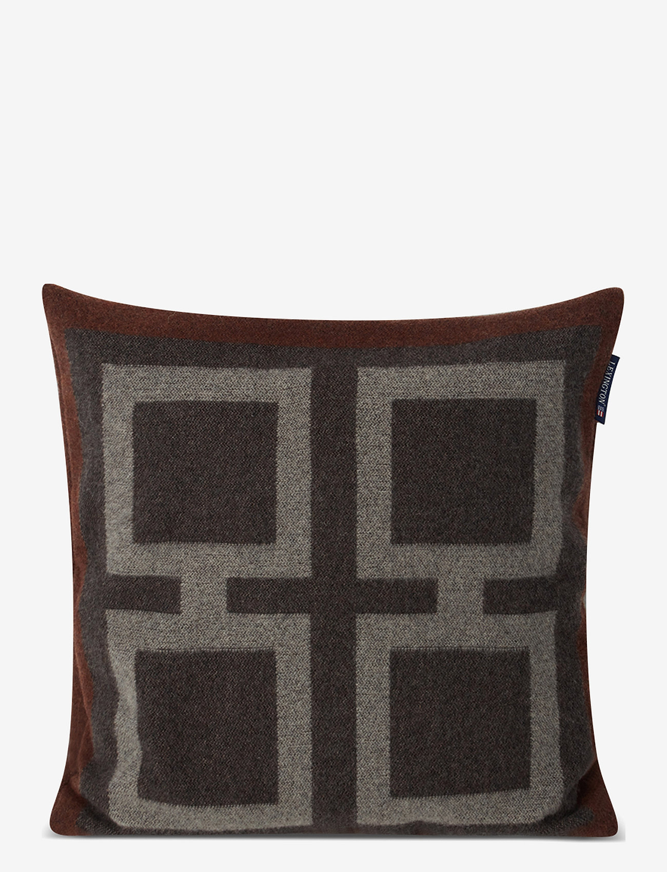 Lexington Home - Graphic Recycled Wool Pillow Cover - kopfkissenbezüge - dk gray/white/brown - 0